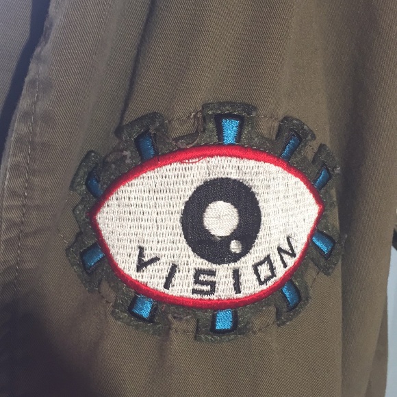 Love tree Army green jacket size large patchwork - Picture 4 of 6